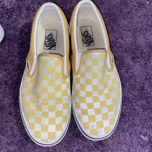 Yellow checkered Vans